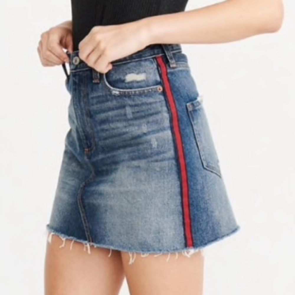 Abercrombie Zoe Vintage A-line Denim Mini Skirt - Picture 1 of 5